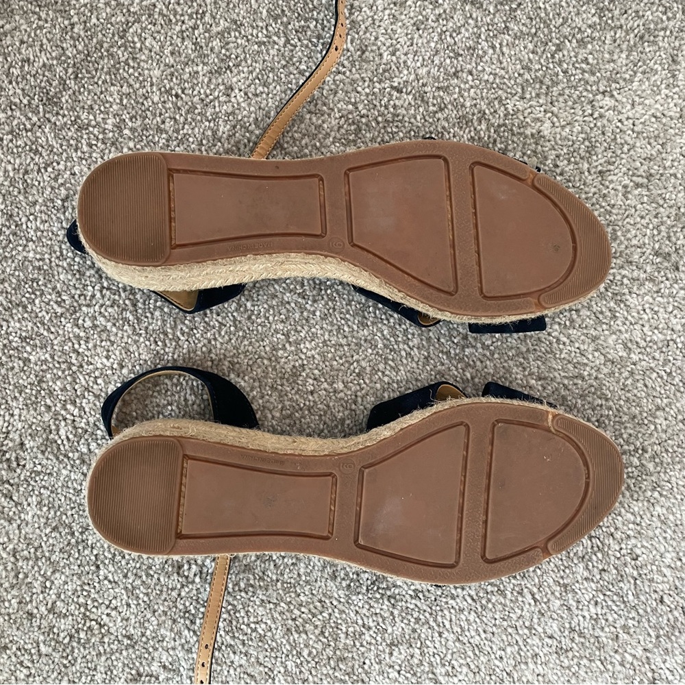 Talbots Navy Knot Front Espadrille Wedge Sandals - Picture 4 of 4